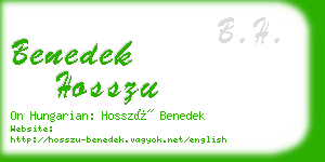 benedek hosszu business card