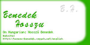 benedek hosszu business card